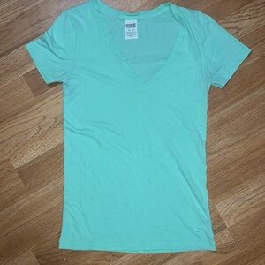 2013 VS PINK Mint Green V-Neck T-Shirt XS